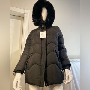 Lenibeishi~NWT~Quilted~Mid-Length ~Faux Fur Hooded~Parka~Zip/Snap Close~Size 3XL